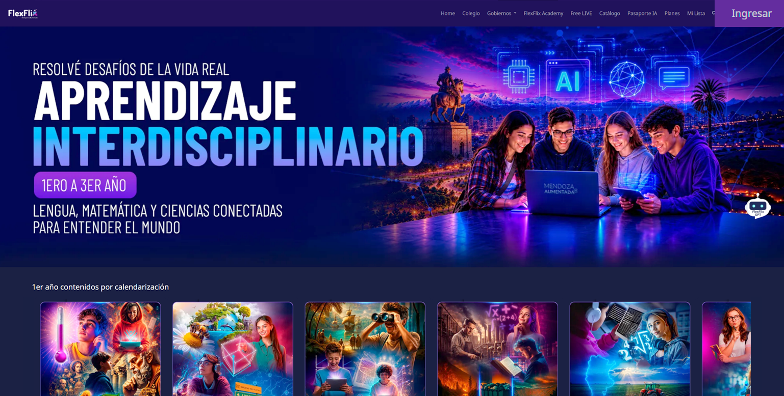 Ingresar está en la esquina superior derecha de FlexFlix.